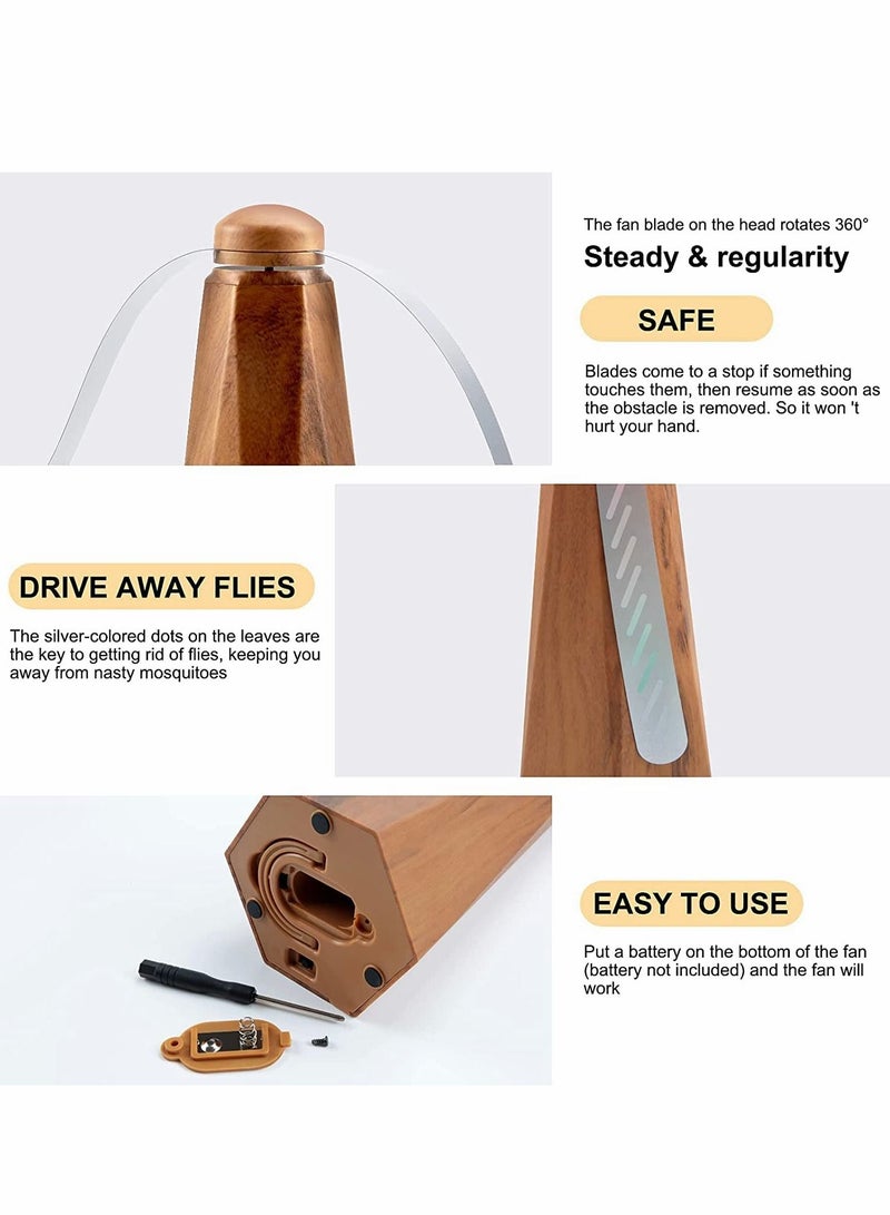 Excefore Fly Repellent Fan, Super Sound-off Fly Fan for Tables, Lightweight Eco-Friendly Fly Insect Mosquito Repellent Fan, Keep Flies Bugs away from Food, for Outdoor Picnic Camping Meal Home Hotel (2 pcs)  - Image 2