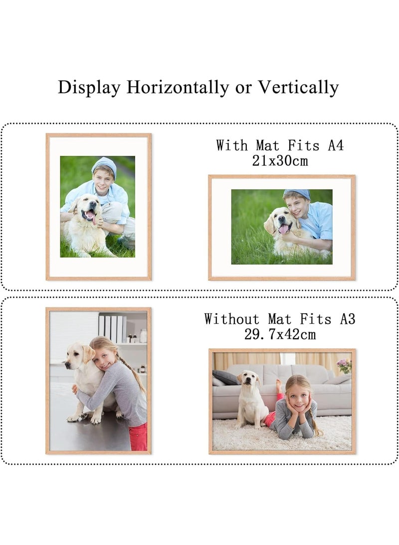 موثوقية التنبؤ مجموعة من إطارين للصورة، إطار صورة من خشب البلوط مع حامل، إطار ملصق A3 مع زجاج بلاستيكي للعرض على الحائط، 29.7 × 42 سم (بيج) - Image 5