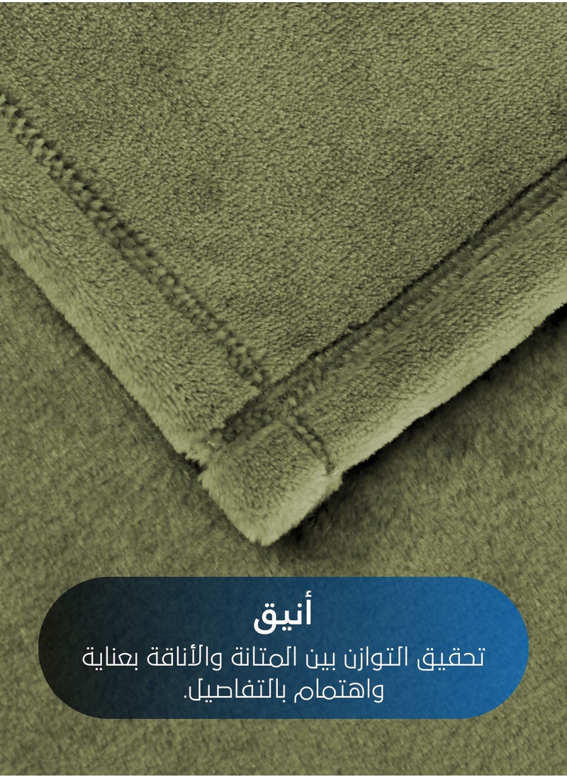 سيد المنسوجات المنزلية - بطانية مخمل خفيفه بمقاس مزدوج، سلسلة مورا، 350 جم/متر مربع، 260 × 240 سم، صوف إضافي فائق النعومة لجميع فصول السنة، يستخدم كغطاء للسرير بطانيات . - Image 1