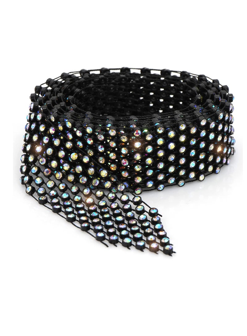 Rhinestone Neck Tie, Glittering Sparkle Long Thin Women's Scarf Necktie, Neckerchief Collar Decor - Image 4