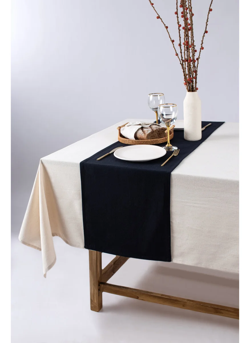 Wellstil Premium Linen Black Runner 40 x 150 cm