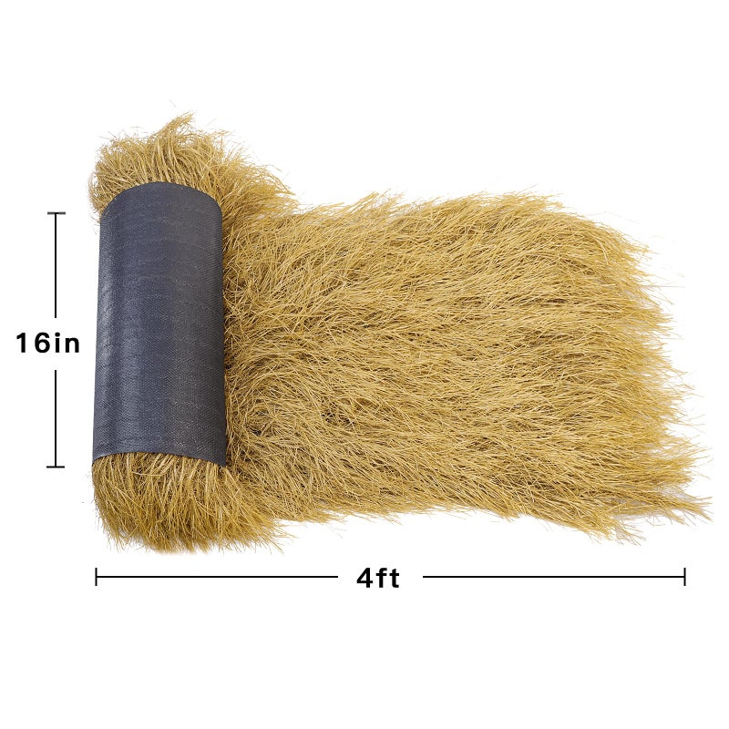 NAHARO Tiki Thatch Grass Roof, Mexican Artificial Straw Roll for Tiki Bar Hut Party Garden Fence Patio DIY Crafts,Palapa Thatch Roofing Duck Blind Grass Hay Bales for Decoration (Yellow, 48" x 16") - Image 5