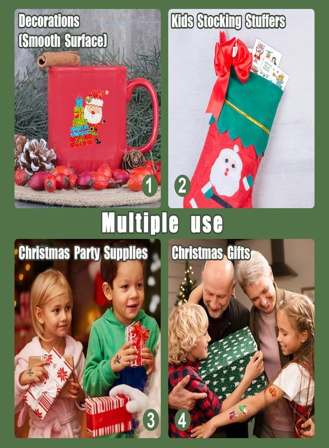 Partywind 24 Sheets Glitter Christmas Temporary Tattoos, 360 Styles Christmas Kids Stocking Stuffers for Party Supplies Favors, Surprise Christmas Countdown Calendar Goodie Bag Fillers - Image 4