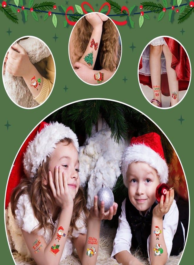 Partywind 24 Sheets Glitter Christmas Temporary Tattoos, 360 Styles Christmas Kids Stocking Stuffers for Party Supplies Favors, Surprise Christmas Countdown Calendar Goodie Bag Fillers - Image 5