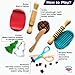 Lattooland Dough Tools Set of 5 Sculpting Tools to Roll Cut Flatten Wooden Rollers Knife ChildSafe Scissor Pretend Play Kitchen Clay Mould for Kids Ages 27 Art Craft - Image 4