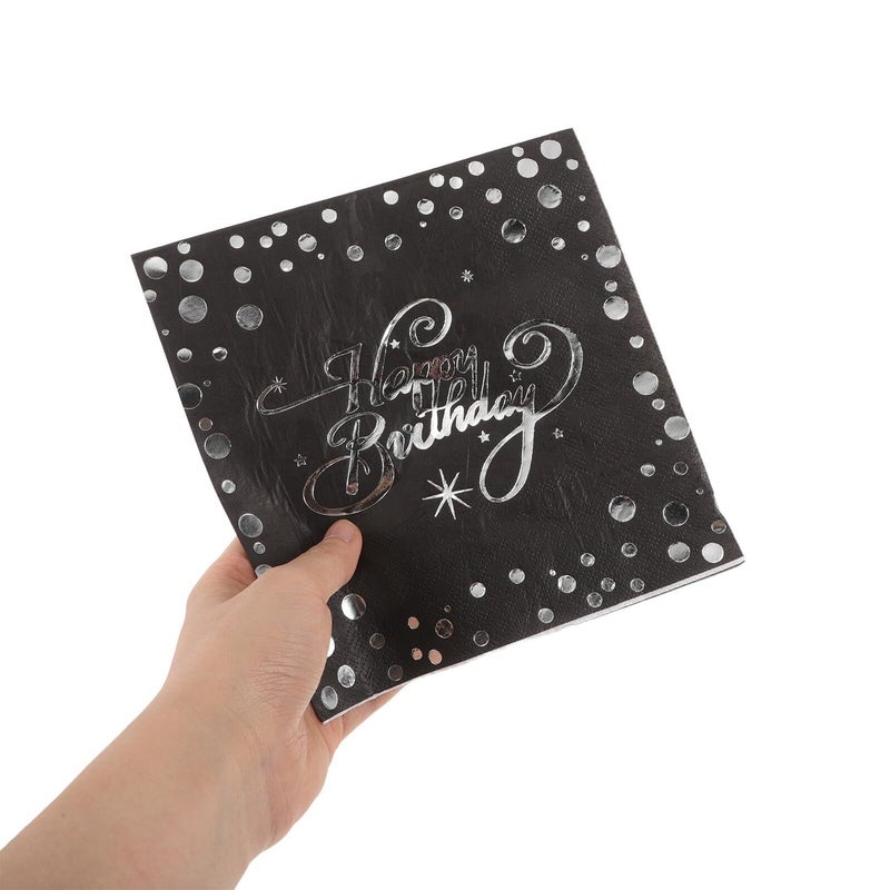 Silver Foil Disposable Napkins 40 Pieces Snowflake Design for Birthday Party Dinner Tableware - Image 5