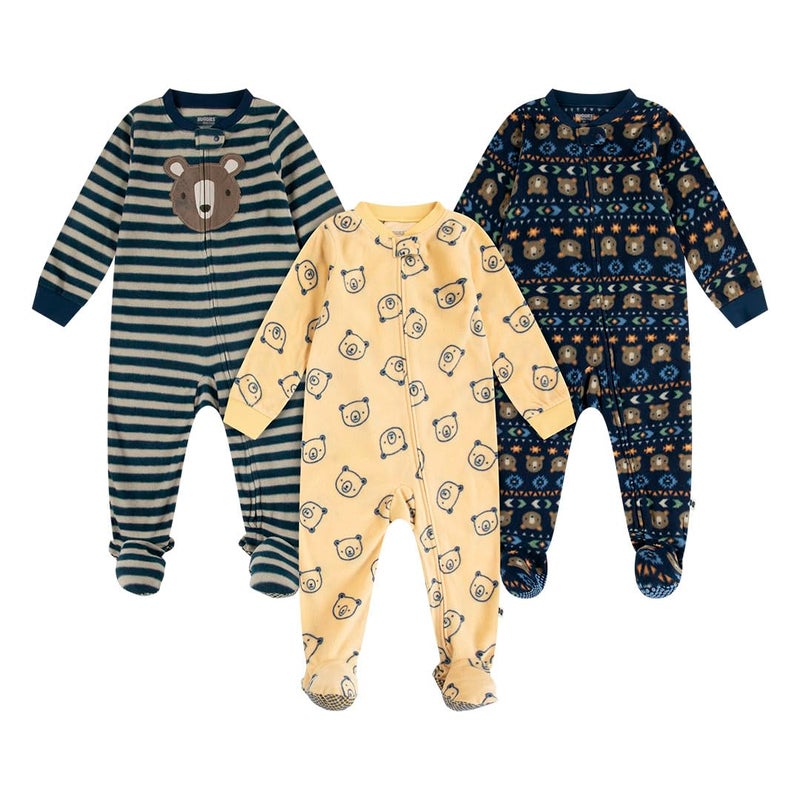 HUGGIES 3-Pack Footed Fleece Coverall - Image 1
