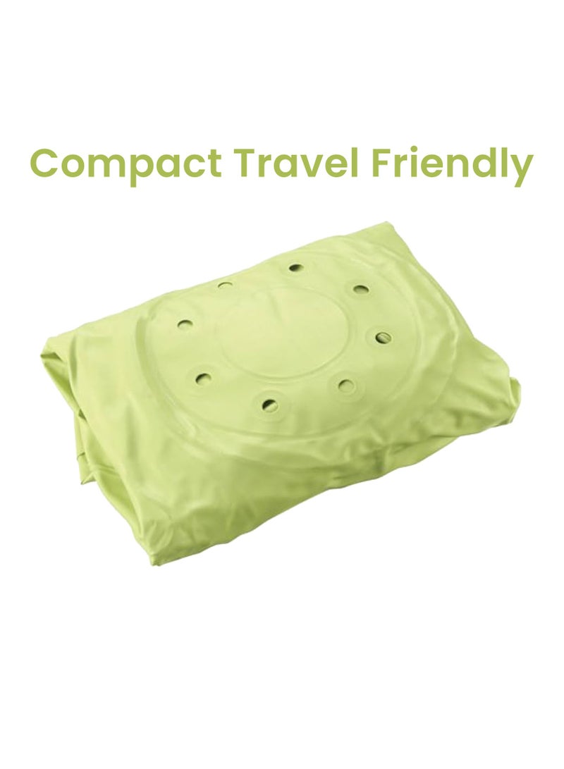 Richell Soft Baby Bath & Floor Seat/Sofa/Chair with inbuilt Inflatable Pump - Green - Image 2