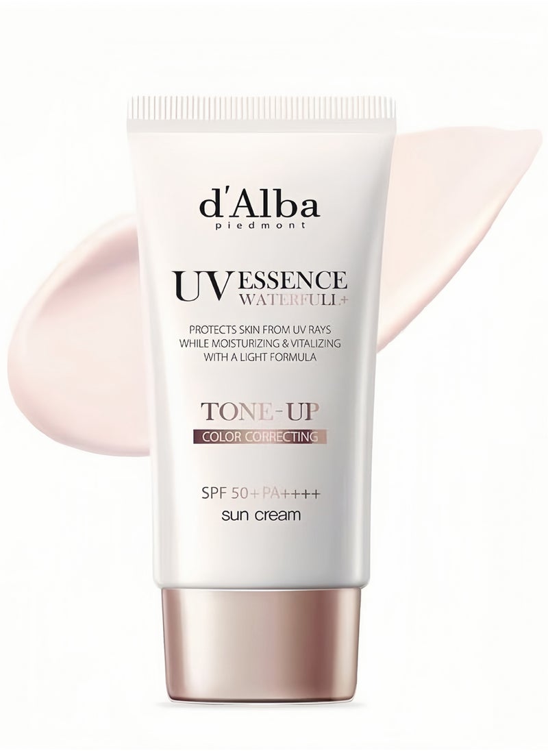 d'Alba - Piedmont Italian White Truffle Waterfull Tone-up Sunscreen, Vegan Skincare, Tinted Moisturizer with SPF 50+ PA++++, Glowy Sunscreen, Gentle and Safe Use for all Skin Types 50ml - Image 1