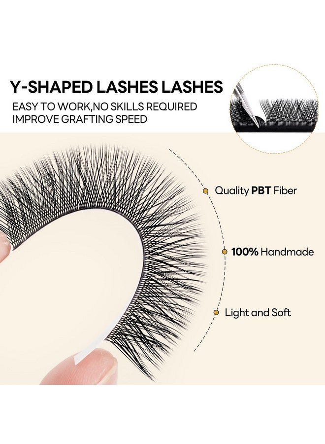 AuReve Y Lashes Extensions Yy Lash Extensions D Curl 0.07Mm 815Mm Mix Tray Y Shape 4D Volume Premade Fan Lashes Matte Black Easy Fans Lashes Professional Use Yy Lash (Yy0.07D, 815Mm Mix) - Image 4