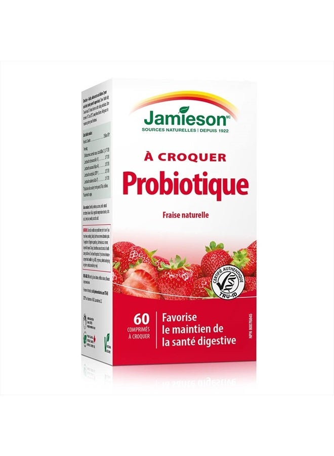 Jamieson Probiotic Chewable Strawberry Flavour 60 Tablets - Image 2
