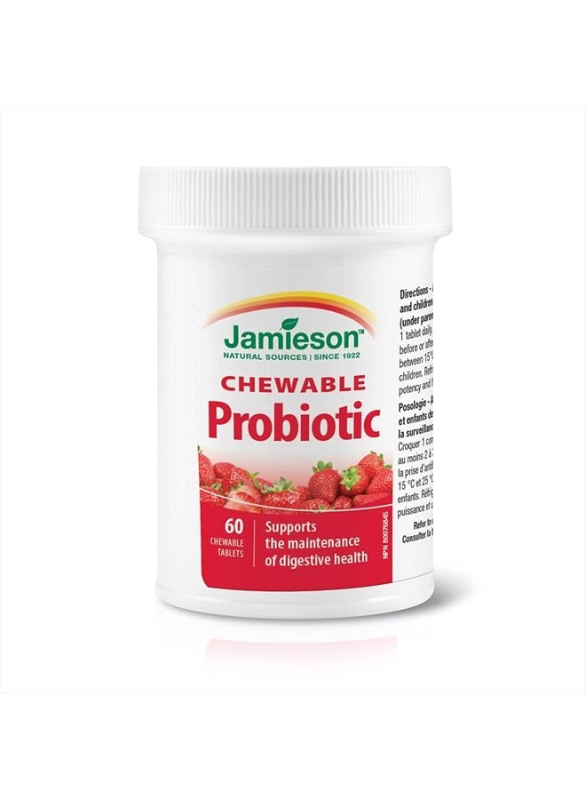 Jamieson Probiotic Chewable Strawberry Flavour 60 Tablets - Image 3