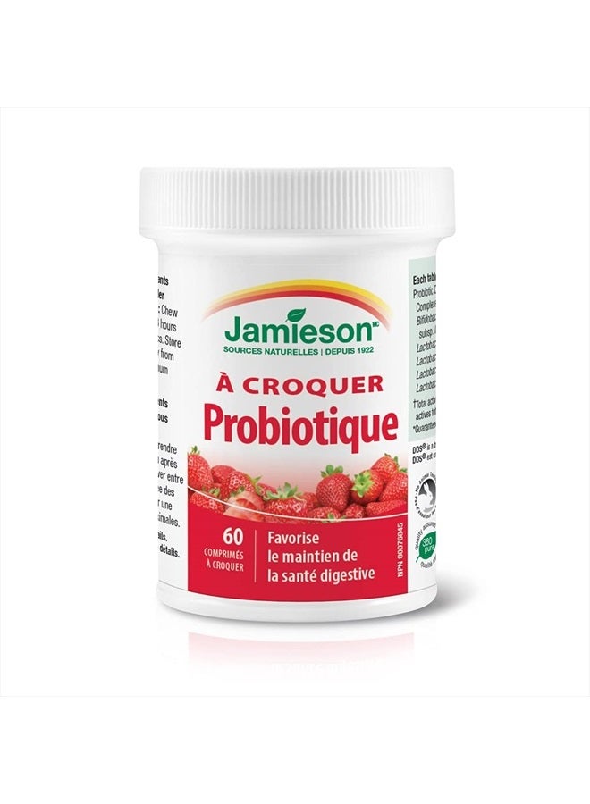 Jamieson Probiotic Chewable Strawberry Flavour 60 Tablets - Image 4