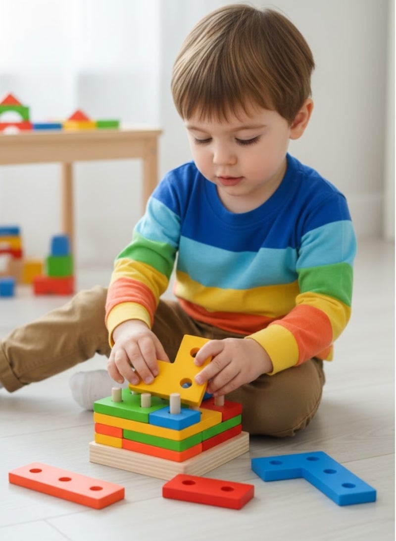 زيد بلاي ألعاب مونتيسوري للأولاد والبنات من عمر 1 إلى 3 سنوات، ألعاب للأطفال الصغار من عمر 1 إلى 4 سنوات، هدايا عيد ميلاد للأطفال من عمر 1 إلى 3 سنوات، ألغاز تعليمية خشبية، لعبة فرز الأشكال الهندسية للأطفال الصغار من عمر 1 إلى 3 سنوات - Image 2