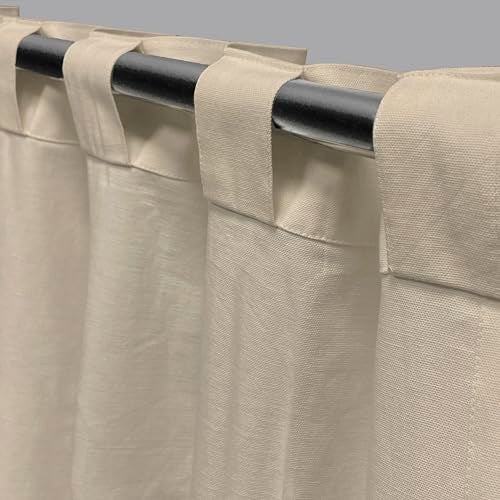 LINENWALAS Cotton Curtains Set Of 2, Canvas Window For Hangs Elegantly With Back Loops (4.5Ft X 6.5 Ft, Bronze Leafsemi Sheer, Tab) - Image 5