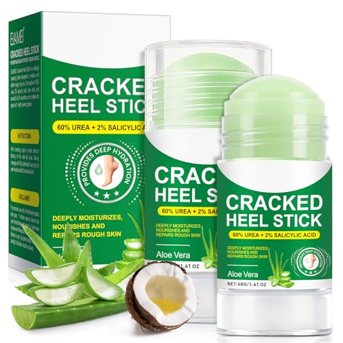 HJFRONGF 2 Pcs 60 Urea Cream Stick Plus 2 Salicylic Acid Urea Foot Cream with Aloe Vera for Rough Dry Feet Calluses and Cracked Heels Foot Moisturizing Balm - Image 1
