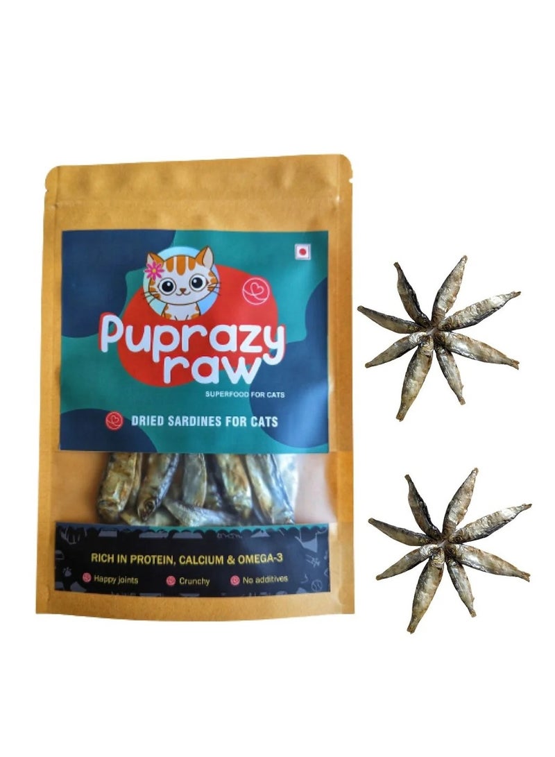 PUPRAZY Dried sardine fish natural, single ingredient treat for cats and dogs(70g) - Image 3