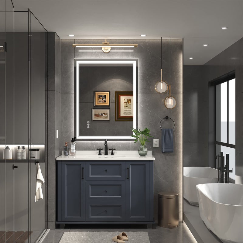 Ratsamee Led Mirror for Bathroom with Front Light and Backlit, Bathroom Mirror with Led Lights, Vanity Mirror with Lights for Wall, Anti-Fog, Dimmable 36" L x 28" W Neutral Whiteï¼ˆfrontlit+Backlit - Image 2