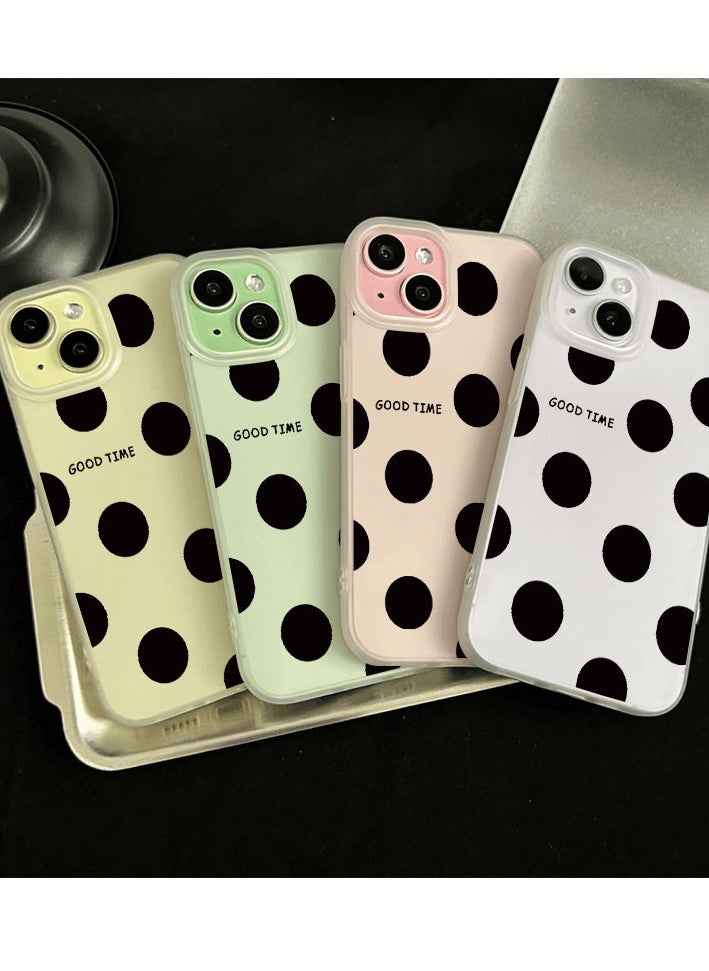 Generic - Simple iPhone 11 Series transparent hollow silicone frosted material Black Polka Dots Phone case,specially designed for women and girls - Image 1