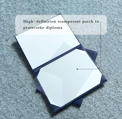 Gradplaza Diploma Cover for Certificate 8.5''x 11'' Padded Graduation Diploma Holder Certificate Cover Smooth Navy - Image 3