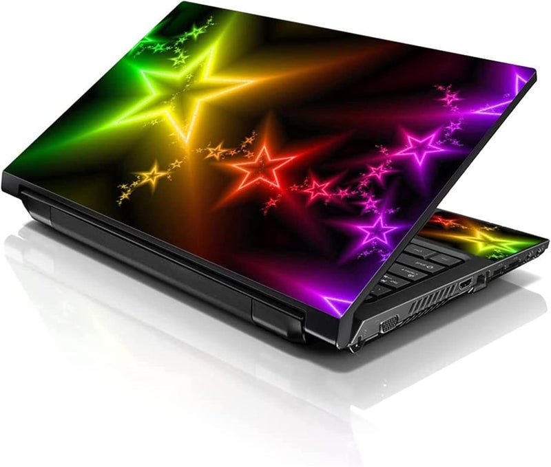 LSS Laptop 15 15.6 Skin Cover with Colorful Night Stars Pattern for HP Dell Lenovo Apple Asus Acer Compaq - Fits 13.3" 14" 15.6" 16" (2 Wrist Pads Free) - Image 1