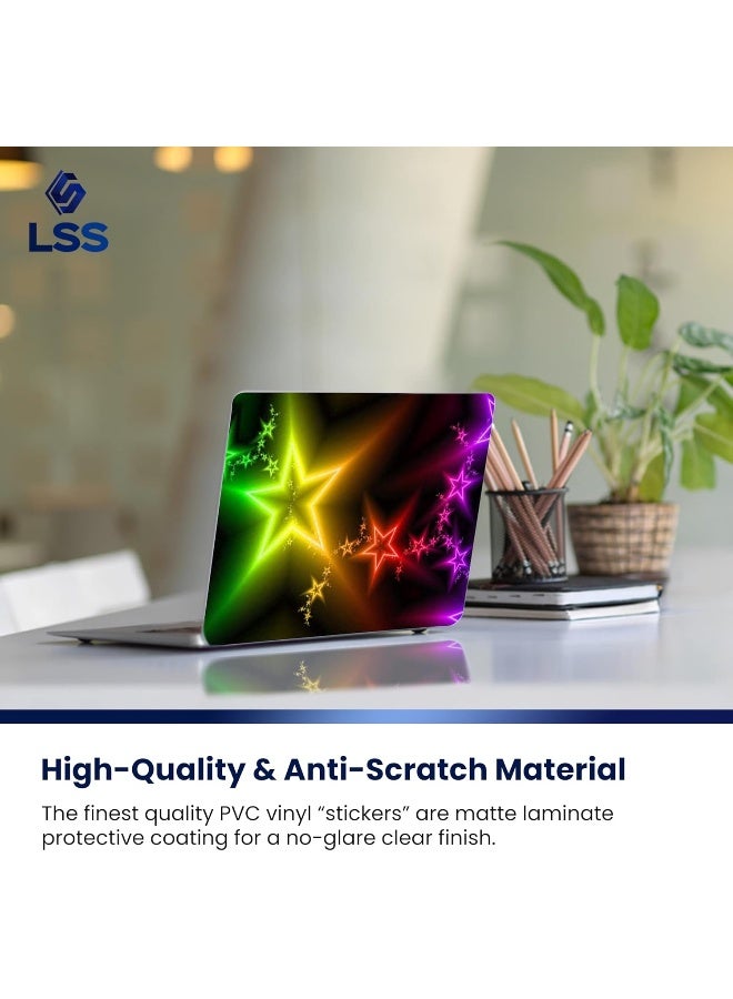 LSS Laptop 15 15.6 Skin Cover with Colorful Night Stars Pattern for HP Dell Lenovo Apple Asus Acer Compaq - Fits 13.3" 14" 15.6" 16" (2 Wrist Pads Free) - Image 4