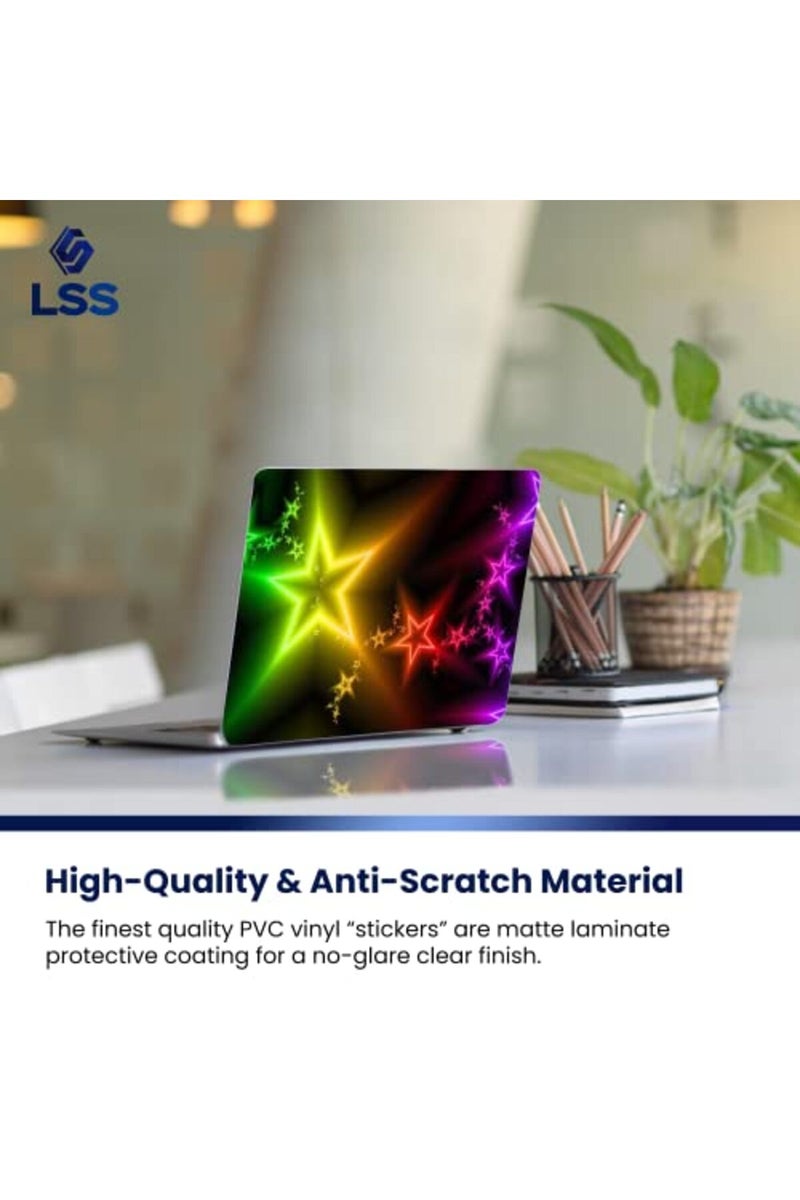 LSS Laptop 15 15.6 Skin Cover with Colorful Night Stars Pattern for HP Dell Lenovo Apple Asus Acer Compaq - Fits 13.3" 14" 15.6" 16" (2 Wrist Pads Free) - Image 4