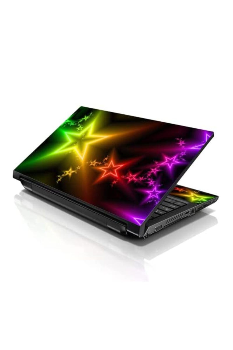 LSS Laptop 15 15.6 Skin Cover with Colorful Night Stars Pattern for HP Dell Lenovo Apple Asus Acer Compaq - Fits 13.3" 14" 15.6" 16" (2 Wrist Pads Free) - Image 1