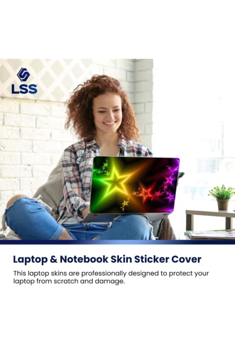 LSS Laptop 15 15.6 Skin Cover with Colorful Night Stars Pattern for HP Dell Lenovo Apple Asus Acer Compaq - Fits 13.3" 14" 15.6" 16" (2 Wrist Pads Free) - Image 5