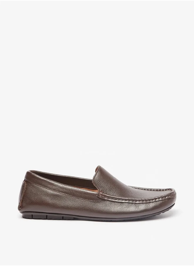 دوتشيني Men's Solid Slip-On Moccasins