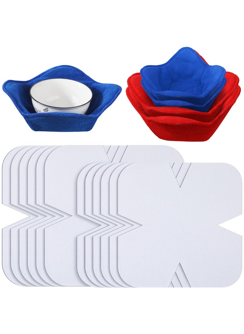 Tudomro Tudomro 12 Pcs Bowl Cozy Pre Cut Batting Wrap Batting Bowl Cozy Template Pattern Wrap Cut on Fold Template for Sewing DIY 984 x 984 Inch 78 x 78 Inch 