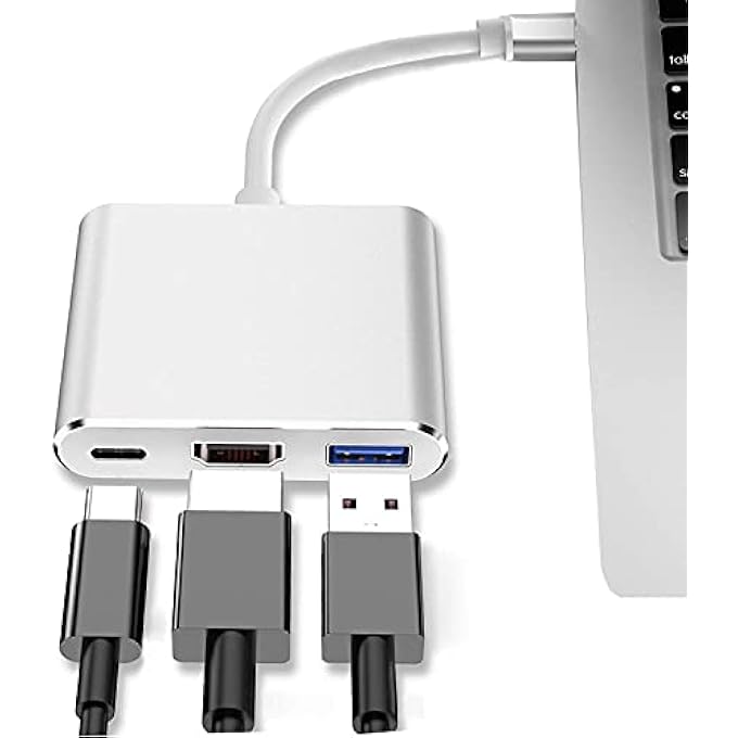 atdaraz USB-C TO HDMI ADAPTER (SUPPORTS 4K / 60HZ) - TYPE- C 3 IN 1 CONVERTER CABLE FOR 2017/2016 MACBOOK PRO, MACBOOK, MAC PRO, IMAC, CHROMEBOOK, MORE USB 3.0 TYPE-C DEVICES - Image 2