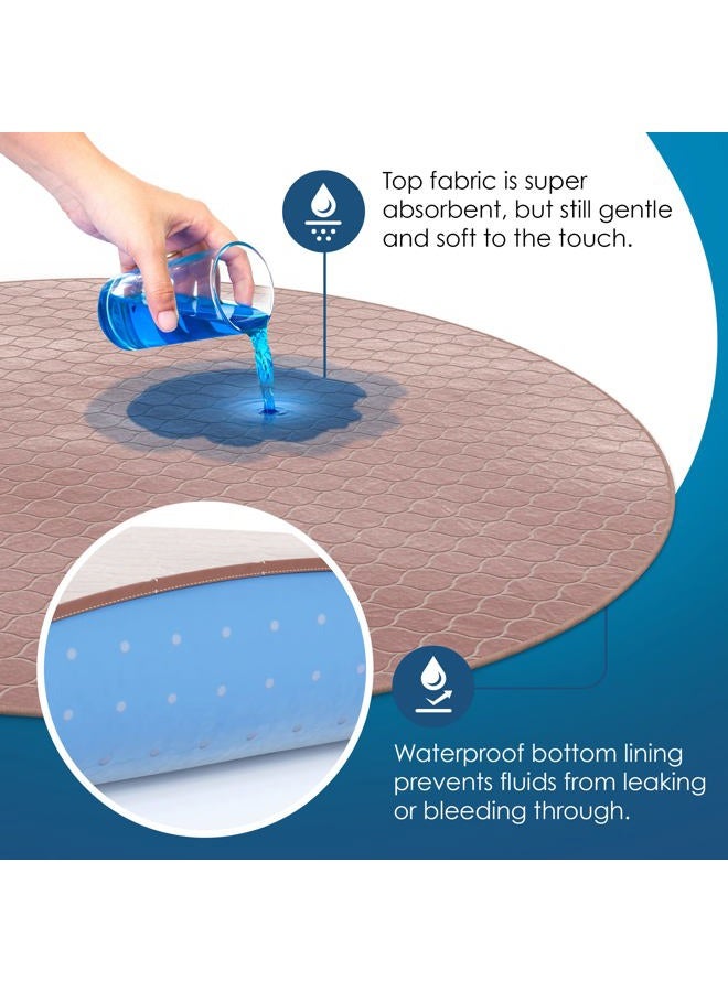 Houseables Puppy Pee Pads for Dogs, Puppies Whelping Pad, Reusable, Washable, Large, Brown, Round, 1Pk, 48 x 48, Non Slip, Waterproof Mat, Absorbing, Pet Training Supplies, Dog Playpen Crate Liner | - Image 2