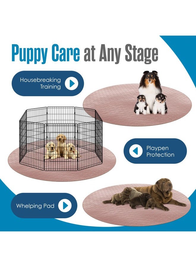 Houseables Puppy Pee Pads for Dogs, Puppies Whelping Pad, Reusable, Washable, Large, Brown, Round, 1Pk, 48 x 48, Non Slip, Waterproof Mat, Absorbing, Pet Training Supplies, Dog Playpen Crate Liner | - Image 5