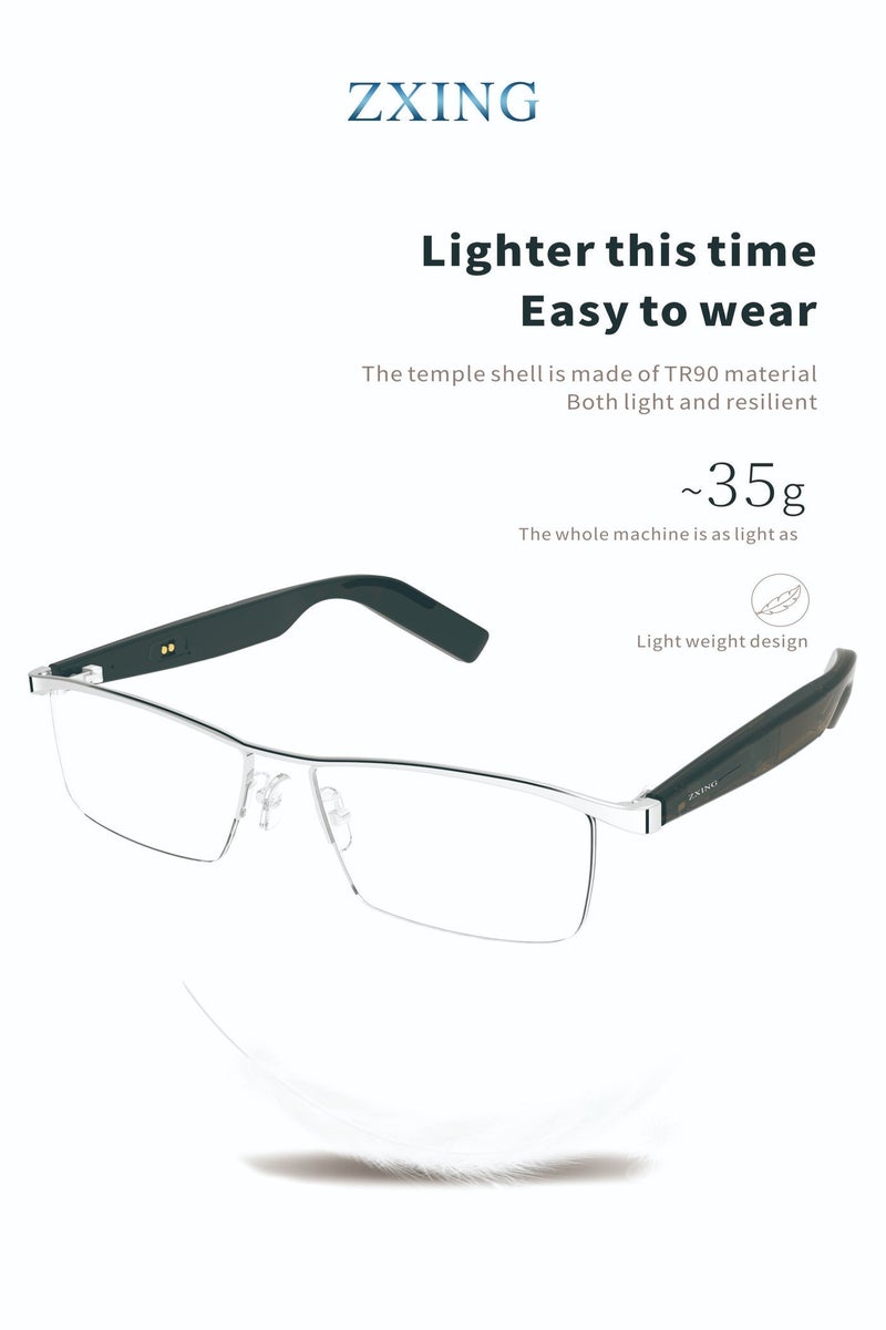 ZXING Smart Audio Glasses Italian Design Frame Dual Open Ear Speakers Bluetooth AI Voice Assistant Magnetic Charging Waterproof IPX4 Music Calls Night Driving Anti Glare 2026 Tech Gift - Image 4