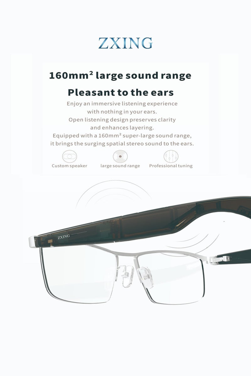 ZXING Smart Audio Glasses Italian Design Frame Dual Open Ear Speakers Bluetooth AI Voice Assistant Magnetic Charging Waterproof IPX4 Music Calls Night Driving Anti Glare 2026 Tech Gift - Image 5