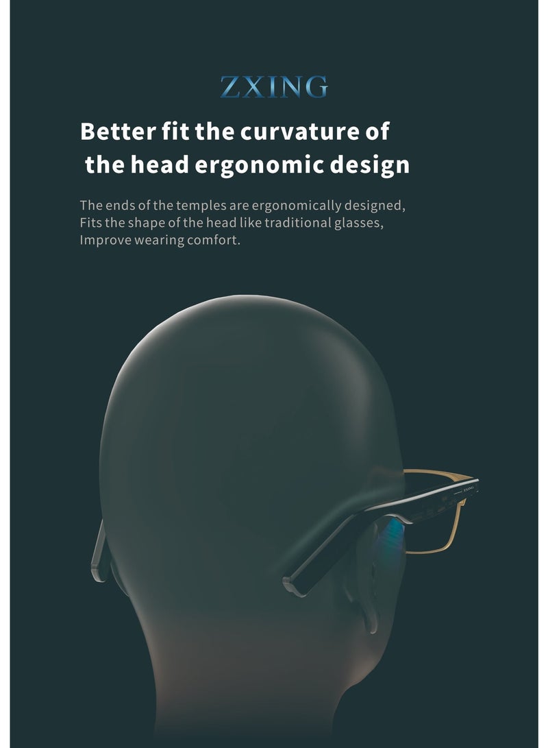 ZXING Smart Audio Glasses Italian Design Frame Dual Open Ear Speakers Bluetooth AI Voice Assistant Magnetic Charging Waterproof IPX4 Music Calls Night Driving Anti Glare 2026 Tech Gift - Image 2
