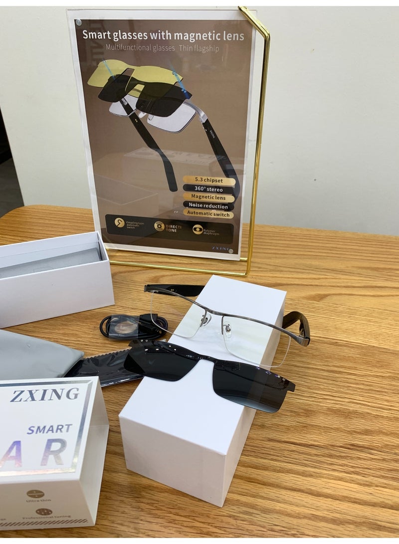ZXING Gift Luxury AI Smart Bluetooth Audio Driving Glasses - Night Vision & Polarized Sunglasses, Safe Driving Headphones, Fashion Luxury Designer Style for Saudi Arabia, Dubai UAE Car Drivers - Image 4