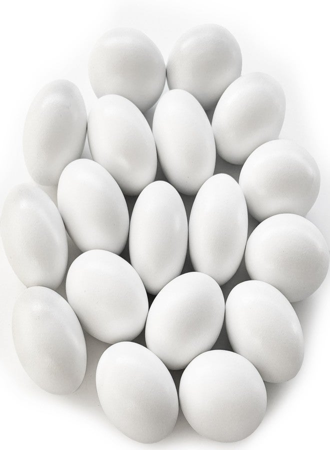 Haawooky 18 PCS Wooden Fake Chicken Eggs,White Wood Nest Egg Faux Egg for Crafts,Nesting Box,Easter,DIY, Help Hens Lay Eggs - Image 1