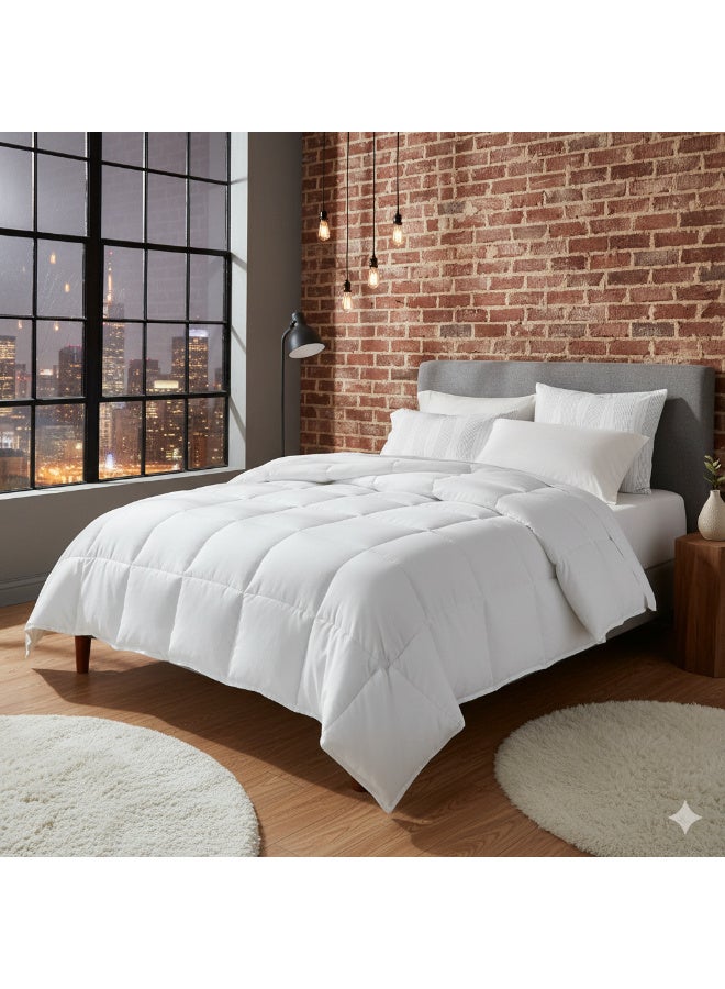 Harmony Home White Stripe Microfiber Quilt – 85 GSM | Soft & Lightweight | King Size (220x260 cm) - Image 1