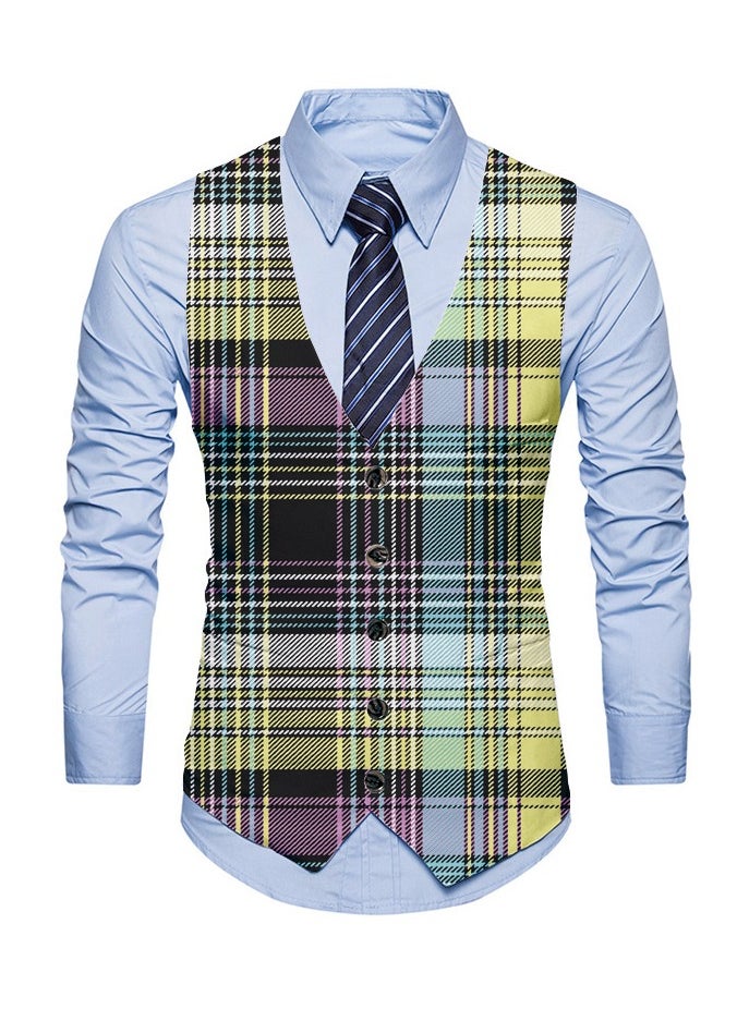 KUYING New Fashionable Personalized Printed Men's Suit Vest  - Image 1