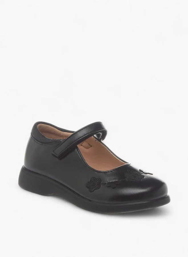 Flora Bella By Shoexpress Flora Bella Embroidered School Shoes With Hook And Loop Closure