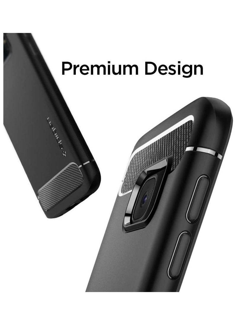 Spigen - Rugged Armor Samsung Galaxy S7 Case with Resilient Shock Absorption and Carbon Fiber Design for Samsung Galaxy S7 2016 - Black - Image 1