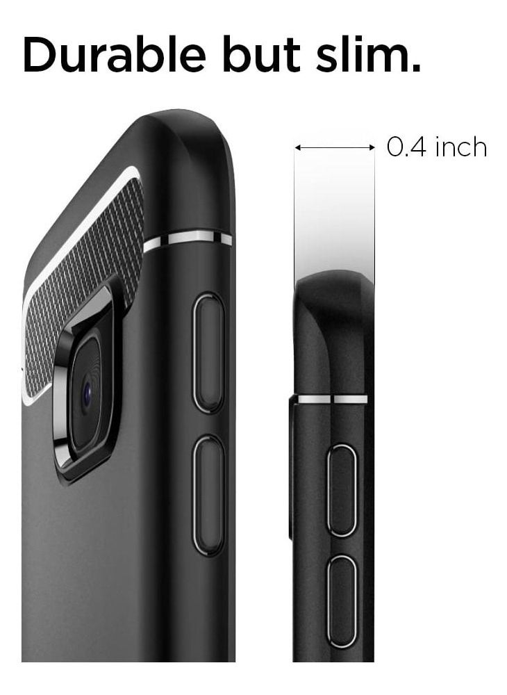 Spigen - Rugged Armor Samsung Galaxy S7 Case with Resilient Shock Absorption and Carbon Fiber Design for Samsung Galaxy S7 2016 - Black - Image 1