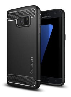 Rugged Armor Samsung Galaxy S7 Case with Resilient Shock Absorption and Carbon Fiber Design for Samsung Galaxy S7 2016 - Black