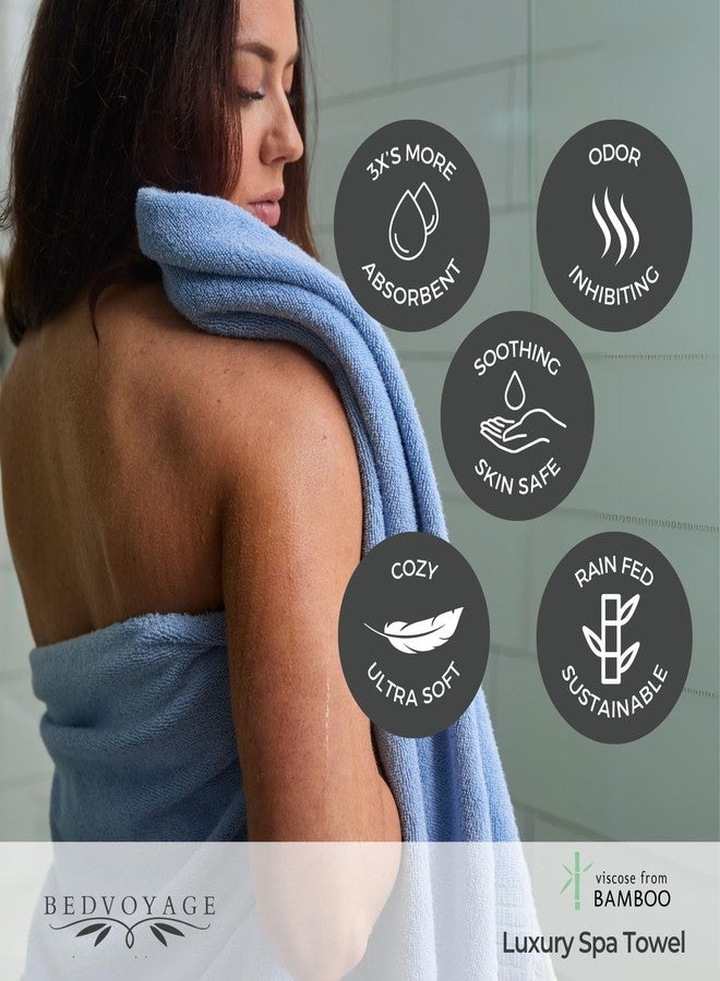 BedVoyage Luxury Bath Towel - Ultra Soft Plush Bathroom Towel - Highly Absorbent Viscose from Bamboo Bath Towels Ultra Soft - Spa Towels for Body - Ocean - Image 2