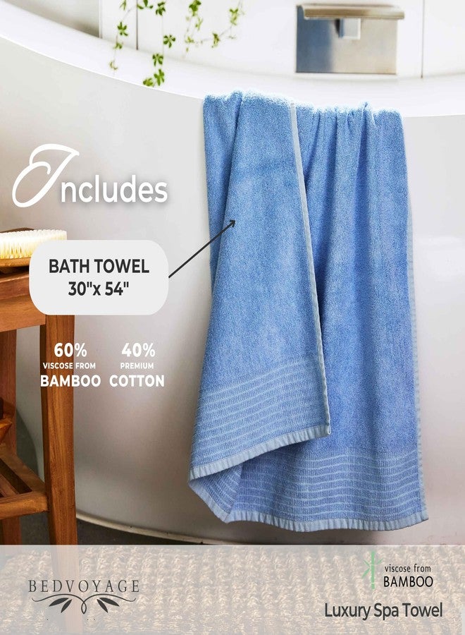 BedVoyage Luxury Bath Towel - Ultra Soft Plush Bathroom Towel - Highly Absorbent Viscose from Bamboo Bath Towels Ultra Soft - Spa Towels for Body - Ocean - Image 3