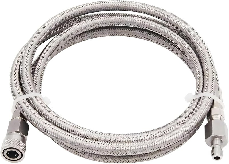 Genrics Paintball Filling Hose Whip Extension Stainless Steel Air Fill Station & Charging System with Quick Disconnect 60inch - Image 1