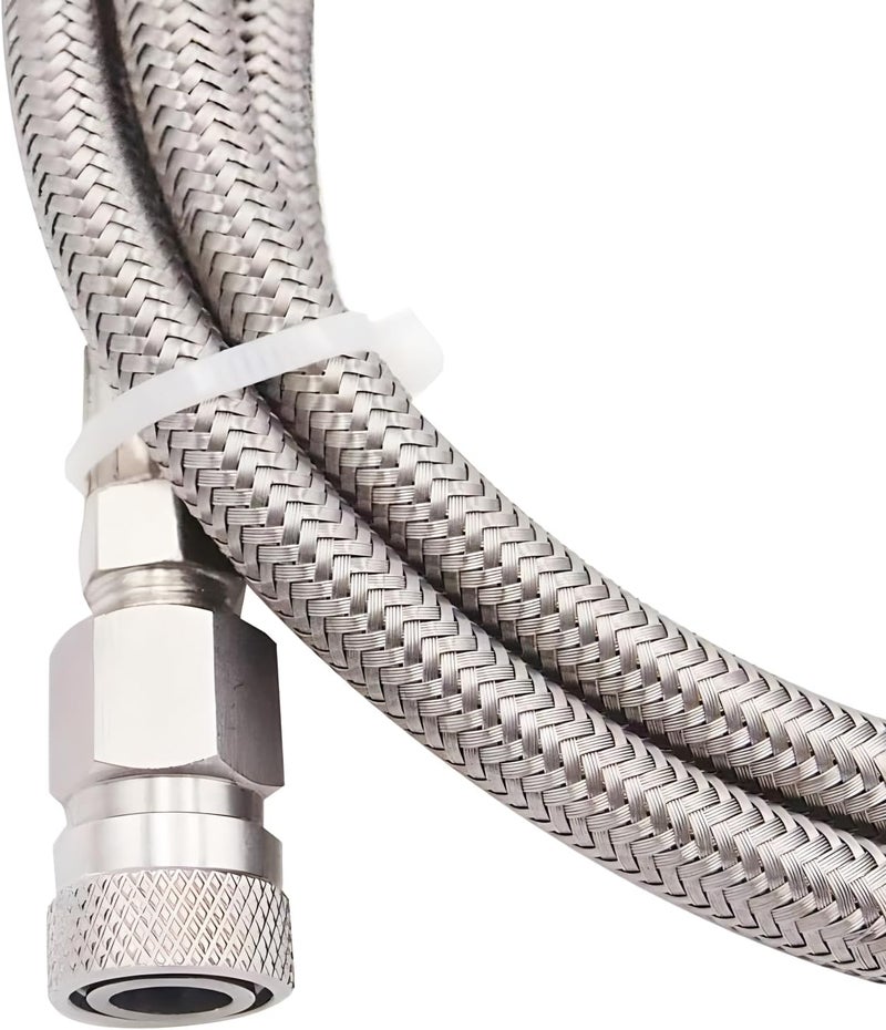 Genrics Paintball Filling Hose Whip Extension Stainless Steel Air Fill Station & Charging System with Quick Disconnect 60inch - Image 3