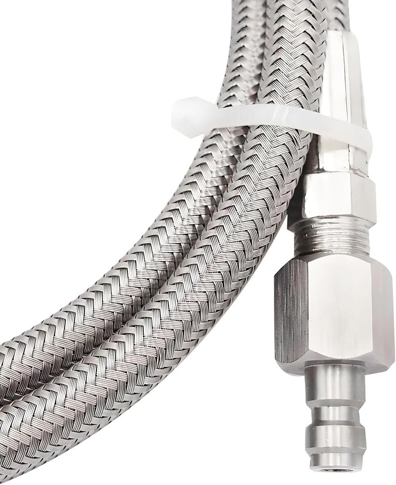 Genrics Paintball Filling Hose Whip Extension Stainless Steel Air Fill Station & Charging System with Quick Disconnect 60inch - Image 4